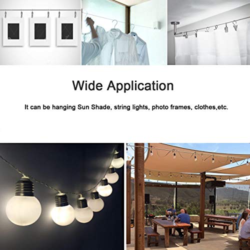BEAYFILY Sun Shade Hardware Kit for Rectangle and Square Sun Shade Sails Installation,5 inch Heavy Duty Anti-Rust Sail Shade Hardware Kit with 50 ft Cable Wire Ropes - Image 4