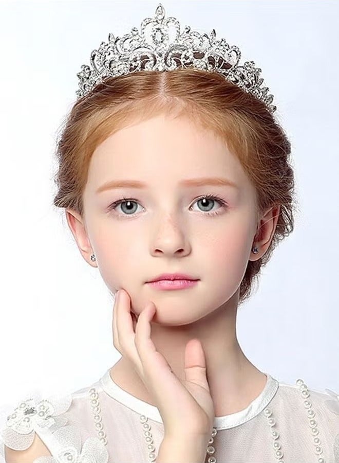 Ailily Children's Role-Playing Crystal Crown Princess Headwear, Luxurious Wedding Dress Headwear, Suitable for Birthday Hair Accessories, Dances, Costume Parties - Image 2