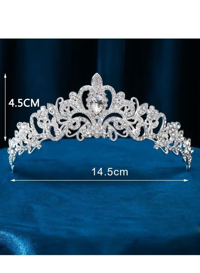 Ailily Children's Role-Playing Crystal Crown Princess Headwear, Luxurious Wedding Dress Headwear, Suitable for Birthday Hair Accessories, Dances, Costume Parties - Image 4