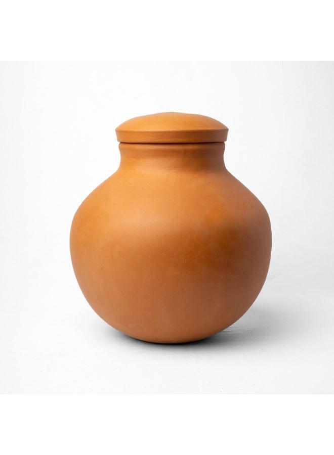 ارك موزع مياه فخاري مصنوع يدويًا من ARK مزود بصنبور وغطاء | ماتكا طينية طبيعية لمياه شرب باردة وقلوية | سعة 6 لترات - Image 1