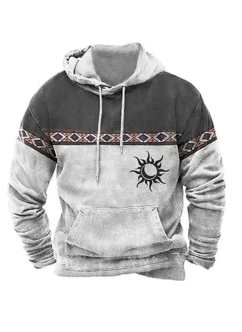 KUYING New Printed Casual Hooded Sweatshirt  - Image 1