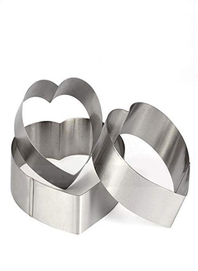 رويالز مجموعة من 3 قطع من قطاعة كيك رويالز هارت المصنوعة من الفولاذ المقاوم للصدأ، مناسبة للكيك والكيك متعدد الطبقات والفوندان. - Image 5