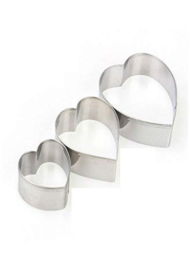 رويالز مجموعة من 3 قطع من قطاعة كيك رويالز هارت المصنوعة من الفولاذ المقاوم للصدأ، مناسبة للكيك والكيك متعدد الطبقات والفوندان. - Image 1
