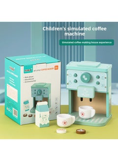 Nordic Play House Simulation Teapot Tea Set Children's Kitchen Toys Afternoon Tea Dessert Ice Cream Coffee Machine Suit-Color:Royal Coffee Machine