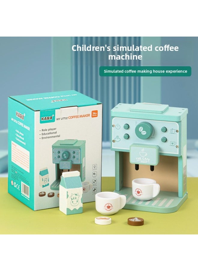 Generic - Nordic Play House Simulation Teapot Tea Set Children's Kitchen Toys Afternoon Tea Dessert Ice Cream Coffee Machine Suit-Color:Royal Coffee Machine - Image 1