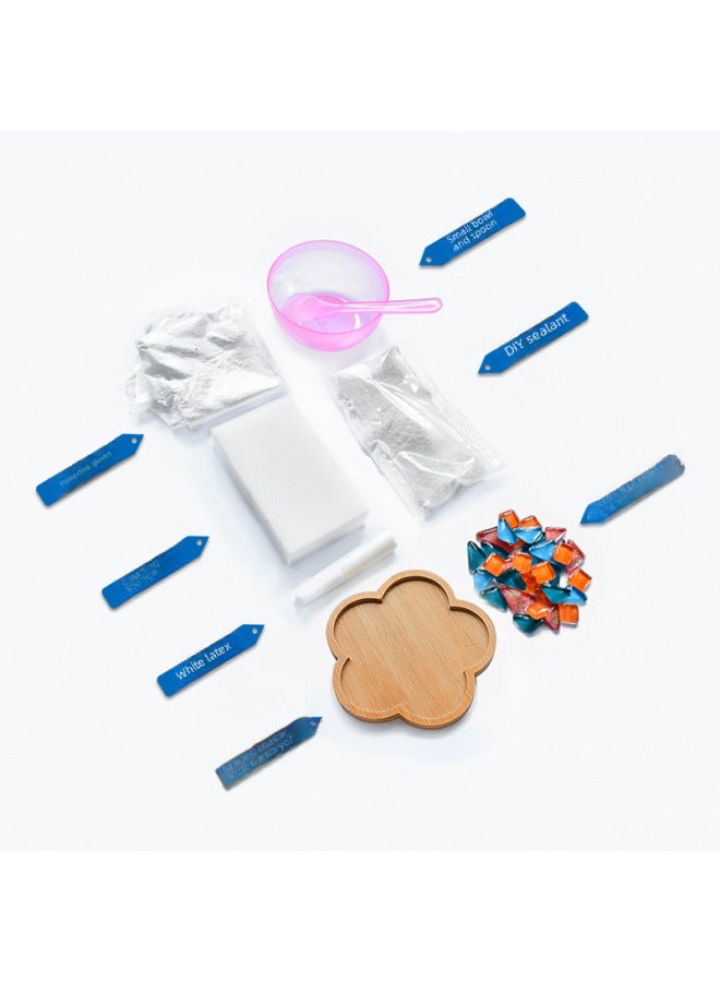 Mosaic DIY Coaster Creative Handmade Material Bag Kindergarten Teacher's Day Parent-child Activity Collage Toys-Color:Colorful Shells - Image 5