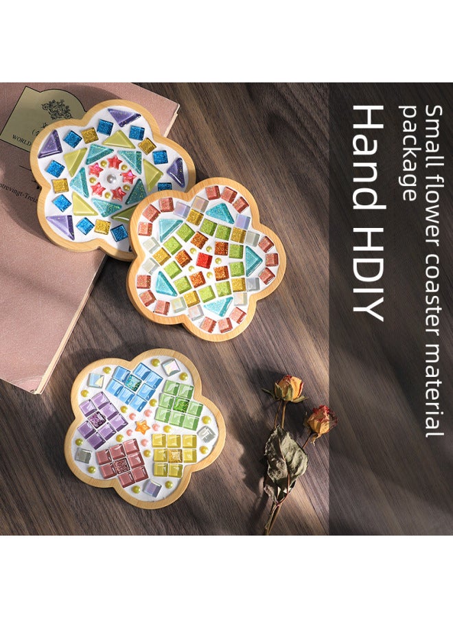 Mosaic DIY Coaster Creative Handmade Material Bag Kindergarten Teacher's Day Parent-child Activity Collage Toys-Color:Colorful Shells - Image 2