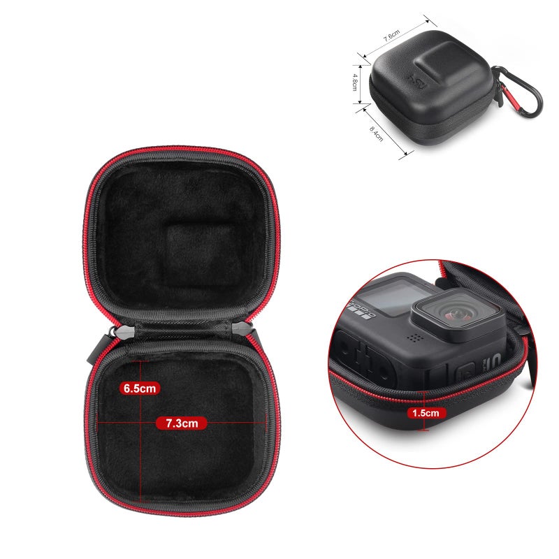HSU Protective Case for GoPro Hero 13/12, Mini Carrying Case Compatible with GoPro Hero 11/10/9/8/7/6/5 Black, AKASO/Campark/YI Action Camera and More, Small Carrying Case - Image 5