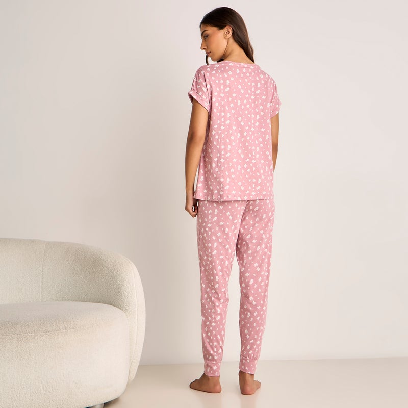 سبلاش فيڤ طقم بيجامة للحوامل بطبعة زهور - Image 4