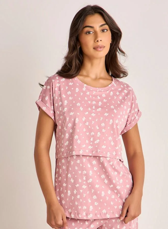 Splash FAV Floral Print Maternity Pyjama Set