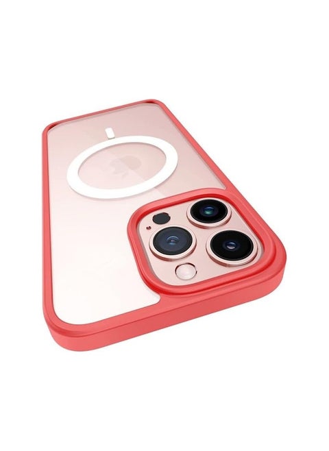 Magnetic Case, Compatible with MagSafe,Ultra Slim Hard PC with Soft TPU Edges Protective Case,for iPhone 13 ,Case (Red)