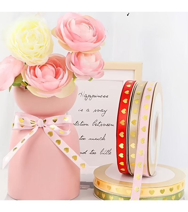 Colors and Variations: 1 Roll Golden Lotus Root Starch 0.39x1181.1 Ribbon For Bouquet Decoration Bow Flowers Gift Wrapping Diy - Image 3