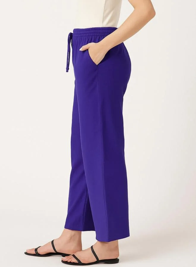 PAUSE Pause Women Blue Wide Leg Drawstring Pants