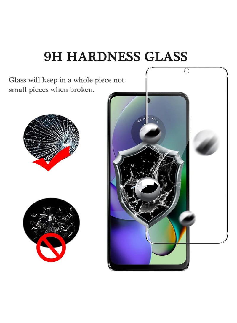 عام غلاف واقي شفاف مناسب لهاتف Motorola Moto G54 5G، مع 3 قطع من زجاج الحماية المقوى، غلاف هاتف فائق الرقة من مادة TPU المرن مع حماية هوائية في الزوايا، مقاوم للسقوط والخدوش والصدمات بتصميم بلوري شفاف - Image 5