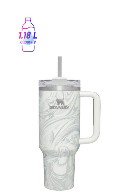 Quencher Stainless Steel Vacuum Insulated Tumbler with Lid and Straw for Water, Iced Tea or Coffee, Smoothie and More, 40 oz
