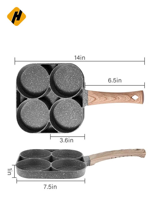 Non-Stick Frying Pan with 4 Hole Pancake Pan Fried Egg Burger Pan