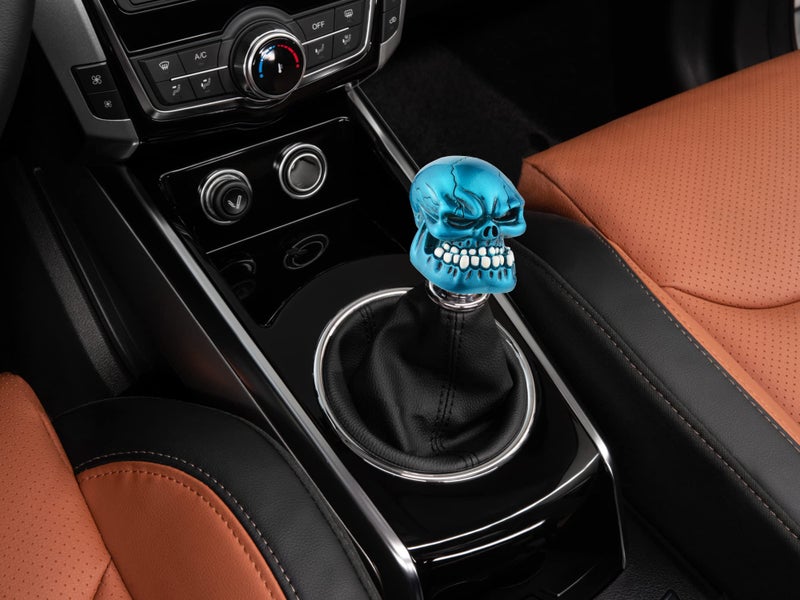 Abfer Blue Skull Shifter Knob Cool Gear Shift Knobs with Big Tooth Unique Shifting Lever Handle Fit for Most Vehicle Car Truck - Image 2