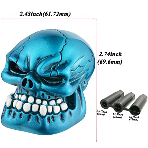 Abfer Blue Skull Shifter Knob Cool Gear Shift Knobs with Big Tooth Unique Shifting Lever Handle Fit for Most Vehicle Car Truck - Image 3