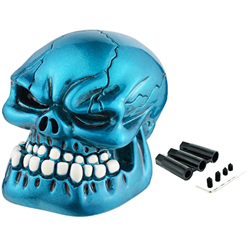 Abfer Blue Skull Shifter Knob Cool Gear Shift Knobs with Big Tooth Unique Shifting Lever Handle Fit for Most Vehicle Car Truck - Image 5