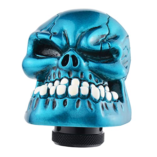 Abfer Blue Skull Shifter Knob Cool Gear Shift Knobs with Big Tooth Unique Shifting Lever Handle Fit for Most Vehicle Car Truck - Image 1