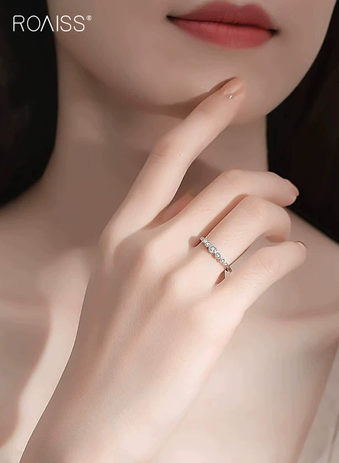 رويس خاتم نسائي بسيط على شكل صف من سبعة نجوم، خاتم عصري متعدد الاستخدامات، خاتم للإصبع الصغير، خاتم للإصبع السبابة، إكسسوار لليد - Image 5