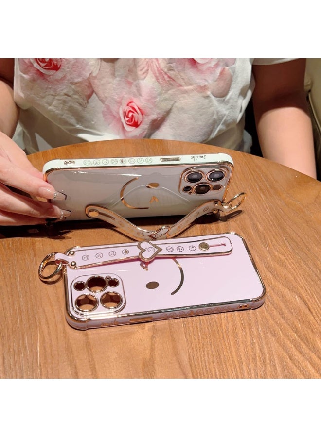 Q TRIPLE A Luxury & Beautiful Case for iPhone 13 Pro Max | Super Girly Design | Electroplated Smiley & Emoji | Protective & Soft Cover | with Adjustable Finger Strap & Kickstand | Anti-Fall Fashion Case for Women & Girls | Special or Party & Events | Color (White) - Image 3