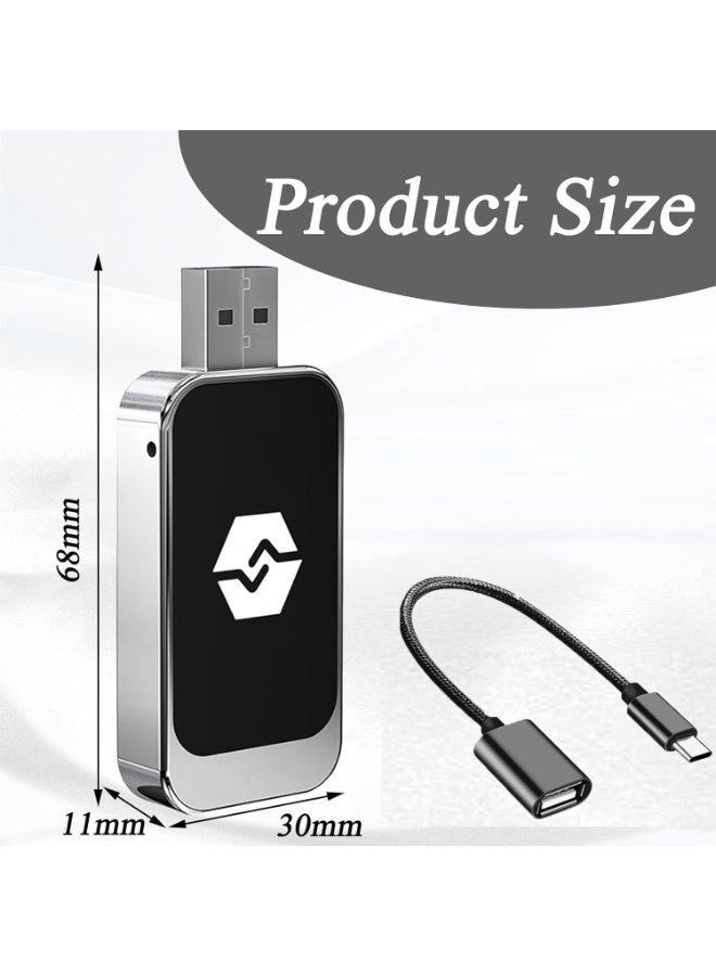 YOUWE7 Wireless Carplay Adapter, Wired CarPlay to Wireless CarPlay, Plug and Play 2-in-1 Carplay Adapter Compatible for iPhone iOS 10+ & Android Car Screen, No Delay - Image 2