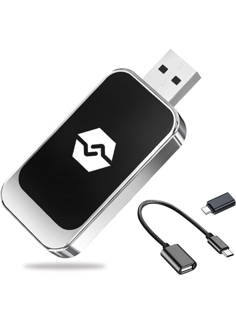 YOUWE7 Wireless Carplay Adapter, Wired CarPlay to Wireless CarPlay, Plug and Play 2-in-1 Carplay Adapter Compatible for iPhone iOS 10+ & Android Car Screen, No Delay - Image 1