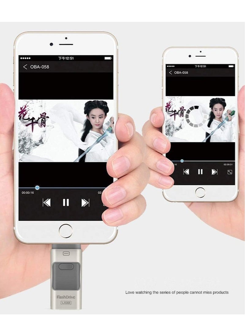 Generic - Flash Drive Compatible with iPhone 256GB, USB Memory Stick Photo Stick External Storage Thumb Drive for iPhone iPads Android Computer - Image 1