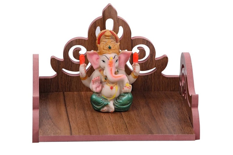 Lyrics Creation Art and Craft Wooden Beautiful Plywood Mandir Pooja Room Home Decor Office OR Home Temple Wall Hanging Product Brown - Image 1