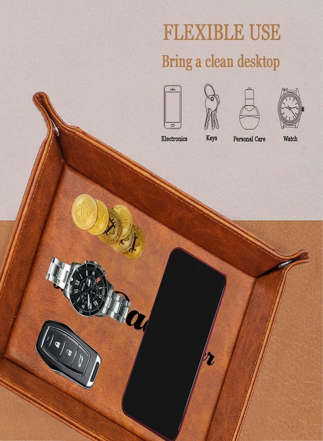 NISCHA Best Husband Ever Gifts for Husband from Wife PU Leather Valet Tray & Keychain, Unique Gifts for Him Husband Who Has Everything at Birthday Valentines Day Christmas Anniversary - Image 5