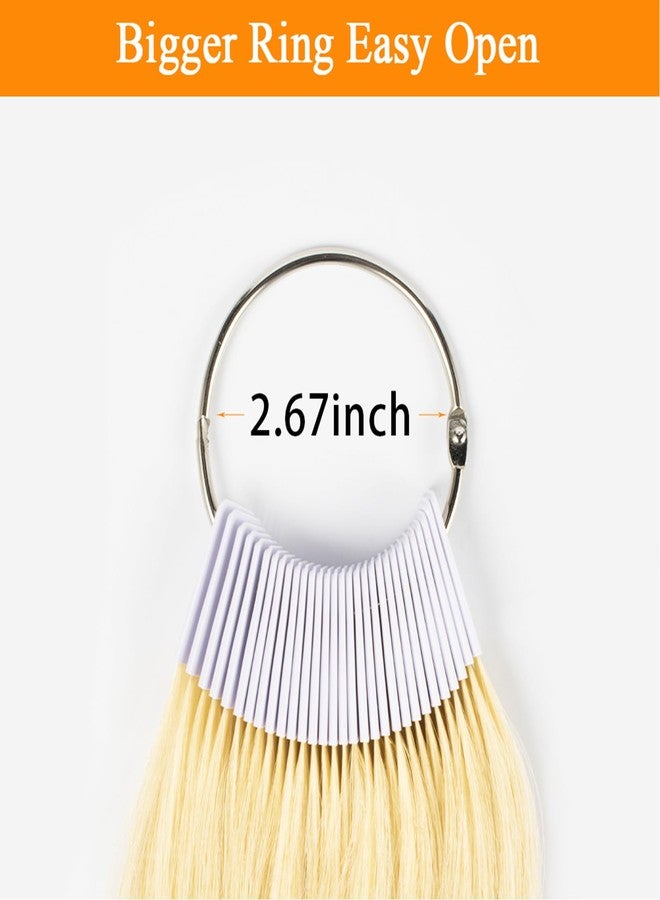 TOFAFA Hair Color Rings 100% Human Hair Color Sample Testing Color Samples 9 inch Light Blonde Hair Color - Image 2