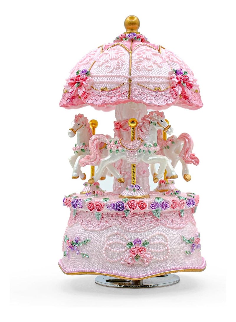Carousel Music Box, Luxury Color Changing LED Light Music Box, Glowing Carousel Music Box Girl Birthday Gift  - Image 1