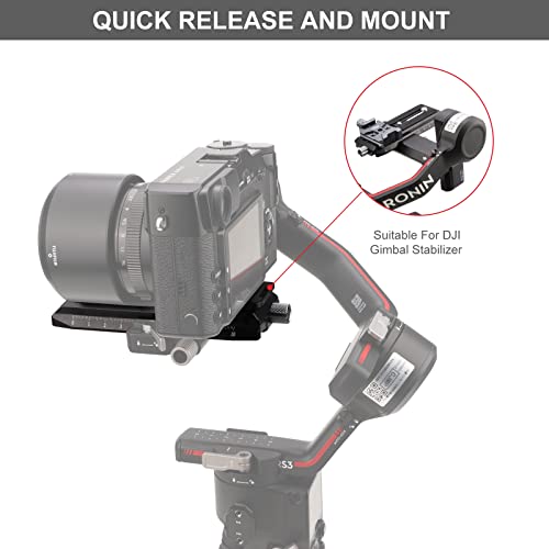 Leftfoto Camera Quick Release Plate for DJI RS2/RS3/RS3-PRO/RSC2 Cimbal Stabilzer, with Arca Swiss Style Clamp - Image 2