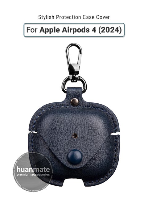 Apple AirPods 4 Shockproof Protection Case Cover - Dark Blue - Lightweight, Stylish Design, Accurate Cut-outs - Easy to Install & Remove - Durable Shield for Your Apple AirPods 4