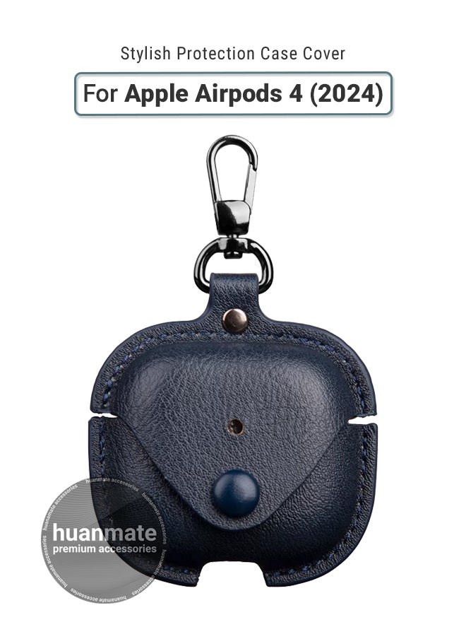 huanmate - Apple AirPods 4 Shockproof Protection Case Cover - Dark Blue - Lightweight, Stylish Design, Accurate Cut-outs - Easy to Install & Remove - Durable Shield for Your Apple AirPods 4 - Image 1