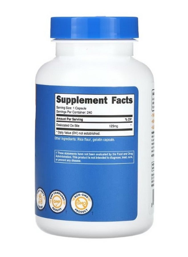 Nutricost Ox Bile  125 Mg  240 Capsules - Image 2