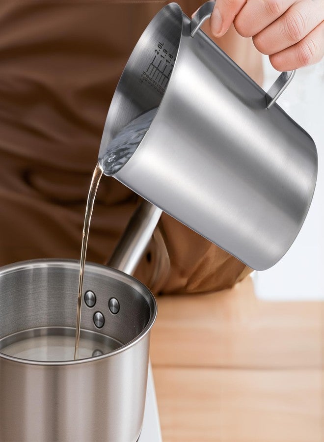 Exclaith 3 Pieces Stainless Steel Measuring Cups Metal Pitcher with Oz and ML marking Measuring Cup with Handle and Pour Lip, 16 Ounce (2 Cups), 32 Ounces (4 Cup), 64 Ounces (8 Cup) - Image 5