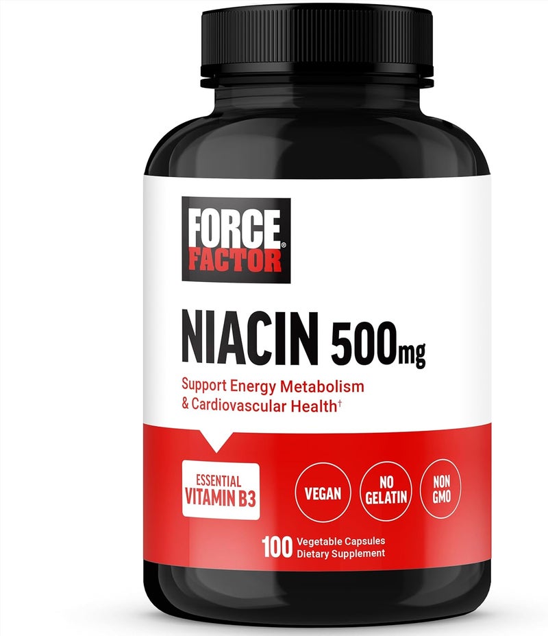 Force Factor Niacin 500mg Dietary Supplement for Adults - Image 1
