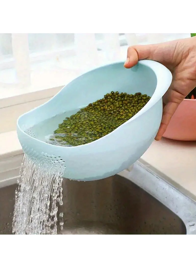 AsolBD 1pc Rice Washer Strainer Colanders for Cleaning Vegetable Fruit Pasta bowl Organizer Colander Multifunctional Kitchen Washing Basket Basin, Kitchen Supplies, Dishwasher Safe Colanders - Image 1