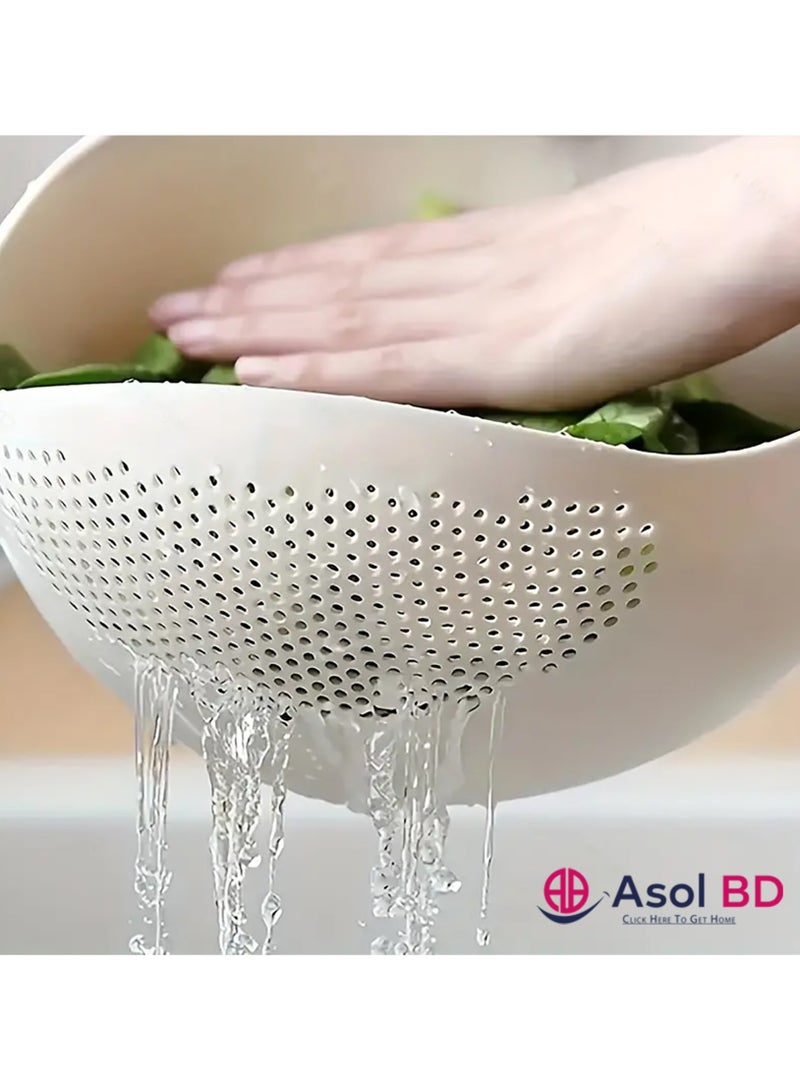 AsolBD 1pc Rice Washer Strainer Colanders for Cleaning Vegetable Fruit Pasta bowl Organizer Colander Multifunctional Kitchen Washing Basket Basin, Kitchen Supplies, Dishwasher Safe Colanders - Image 4