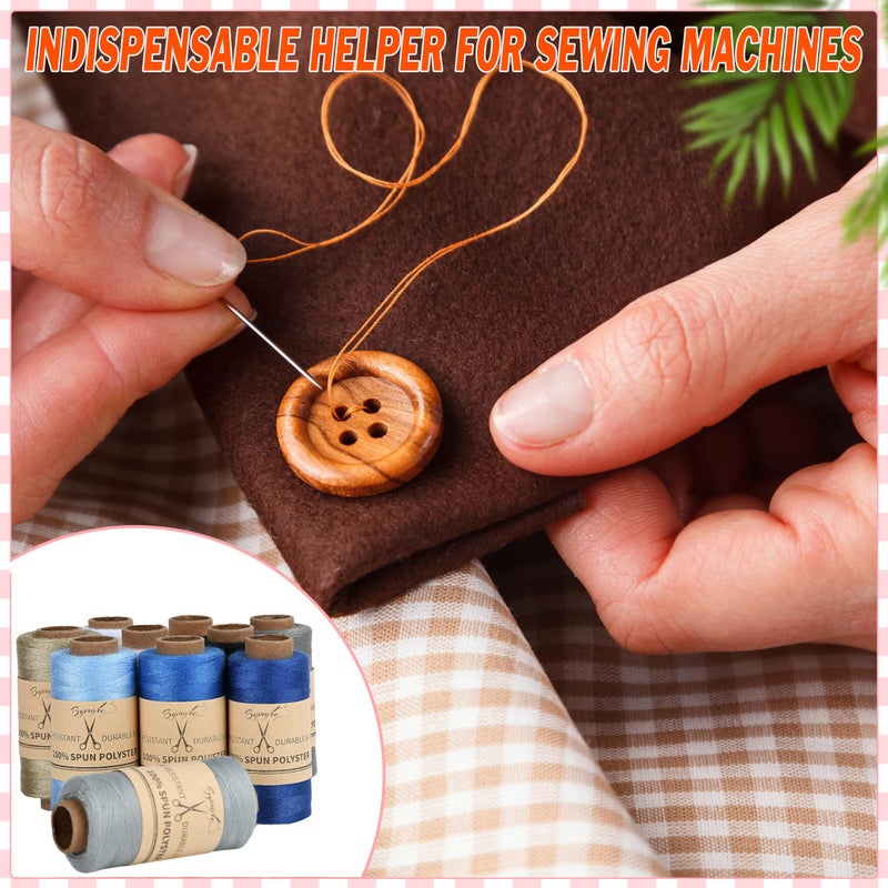 BYMORE 30 Pcs Sewing Thread Kit, 12 Colors 400 Yards per Polyester Thread Spools with Needles and Threaders for Hand & Machine Sewing, Emergency and Travel, DIY and Home - Image 5