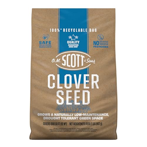 Scotts O.M. Scott and Sons Clover Seed, Lawn Seed Grows a Naturally Low Maintenance, Drought-Tolerant Lawn, 1,000 sq. ft., 2 lb. - Image 1