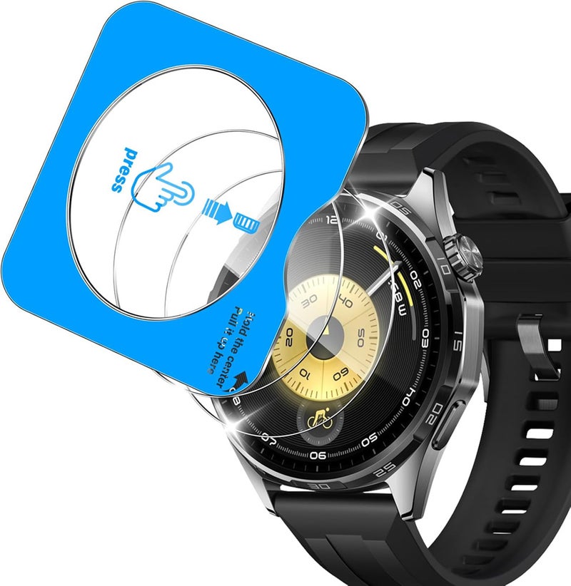 SJet 2 Pack Screen Protector for Huawei GT6 46mm, with Auto-alignment Installation kit, HD Scratch-Resistant Tempered Glass Screen Protector for Huawei GT 6 46mm - Image 1