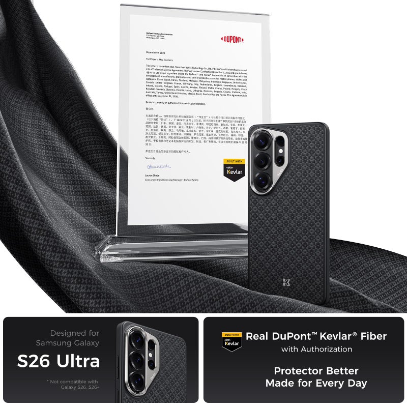 BENKS S26 Ultra Case, ArmorGrid ArmorPro Case for Samsung Galaxy S26 Ultra, MagSafe Compatible Military-Grade Protective Case, Built with Dupont Kevlar Aramid Fiber & TPU, Aluminum Camera Protection - Image 2