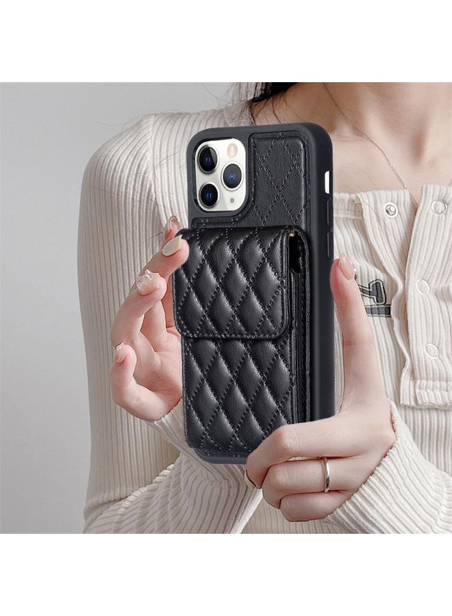 S-TOP Case For iPhone 11 Pro Vertical Wallet Rhombic Leather Phone Case - Image 2