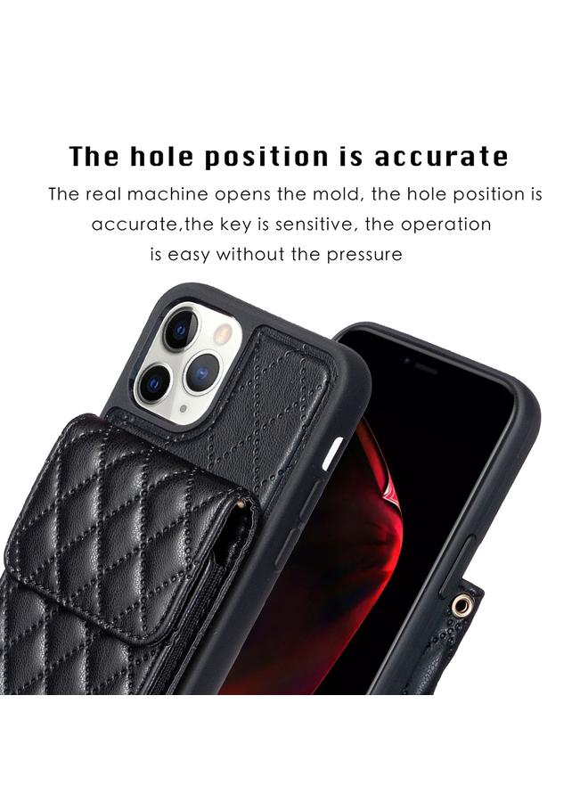 S-TOP Case For iPhone 11 Pro Vertical Wallet Rhombic Leather Phone Case - Image 3