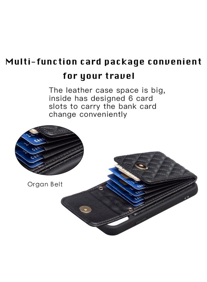 S-TOP Case For iPhone 11 Pro Vertical Wallet Rhombic Leather Phone Case - Image 4