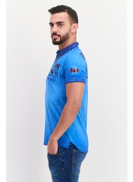 Canadian Peak Men Regular Fit Graphic Print Short Sleeves Polo, Blue Combo  - Image 2