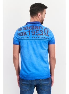 Canadian Peak Men Regular Fit Graphic Print Short Sleeves Polo, Blue Combo  - Image 3